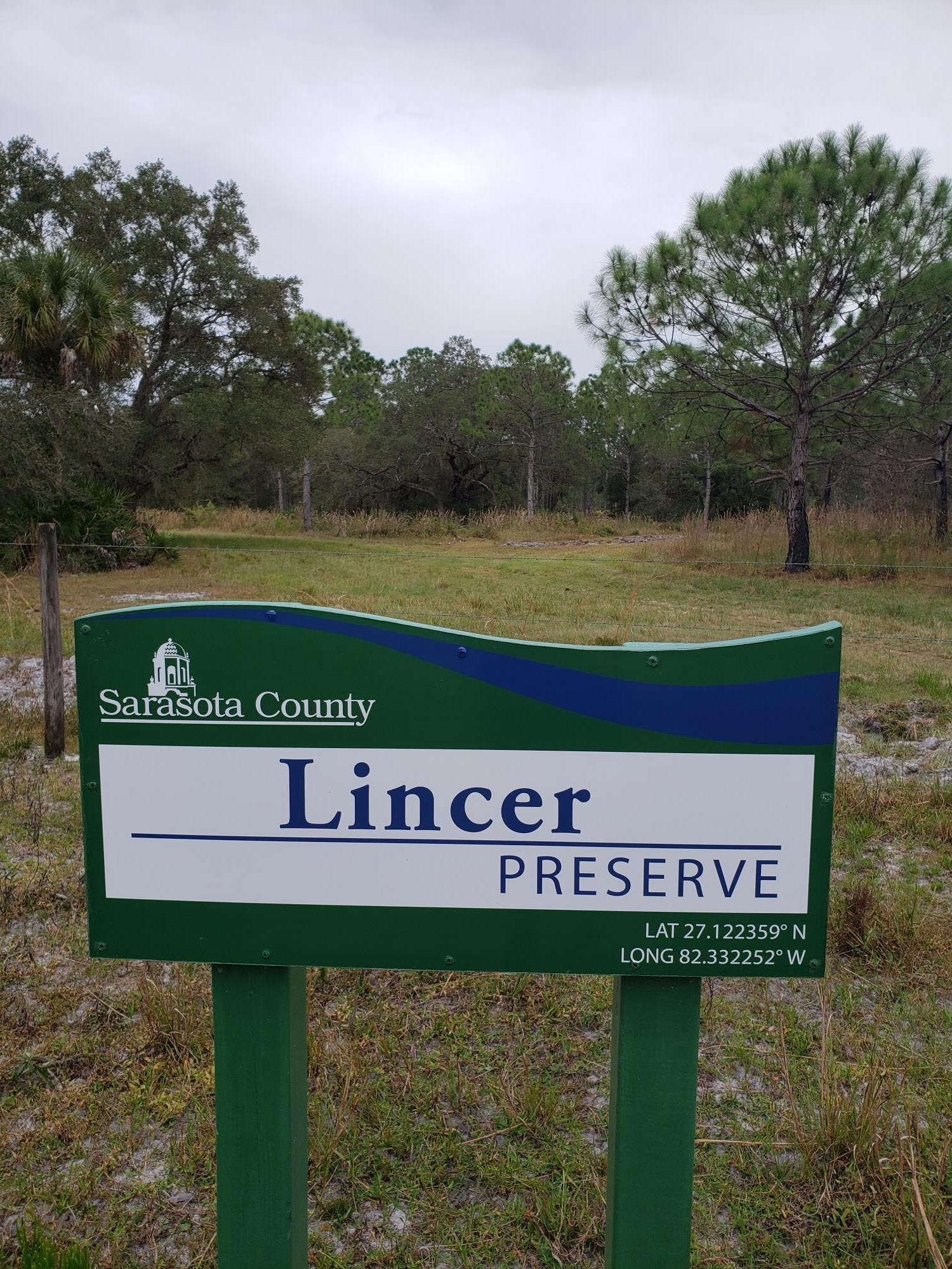 Lincer Preserve entrance sign